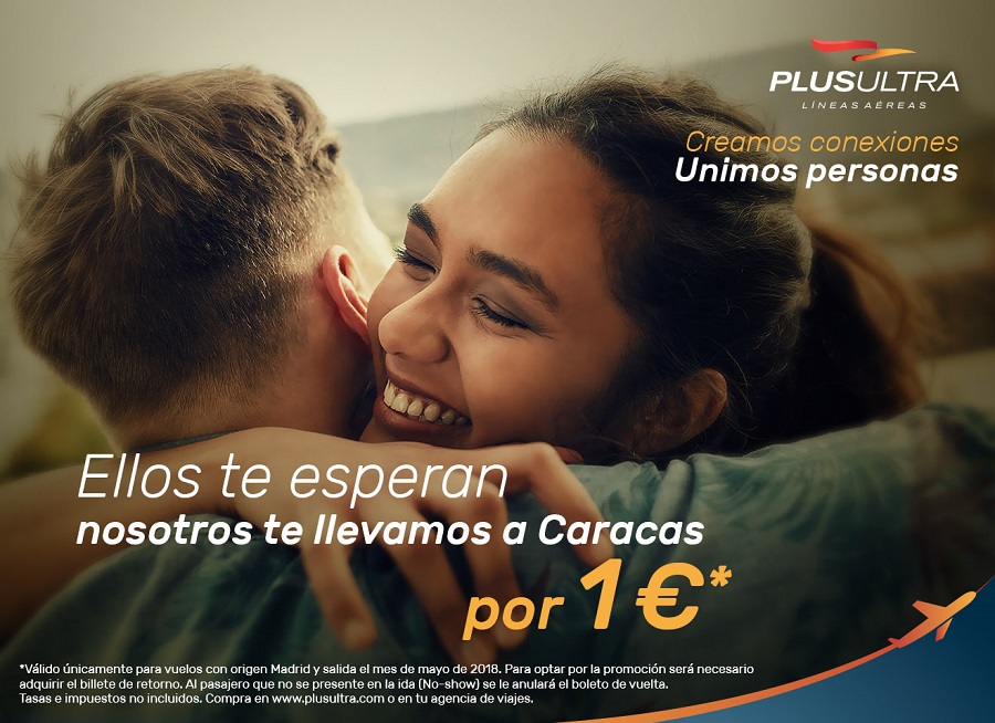 Madrid a Caracas por 1 €uro con Plus Ultra